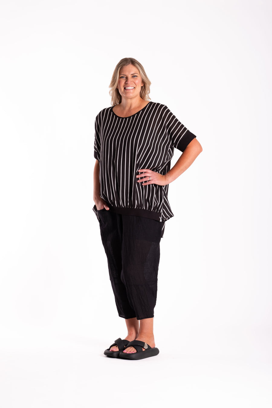 Leese Top | B/W Stripe | Deeanne Hobbs