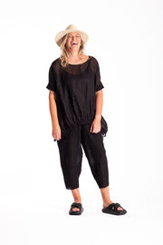 Leese Top | Black Linen | Deeanne Hobbs
