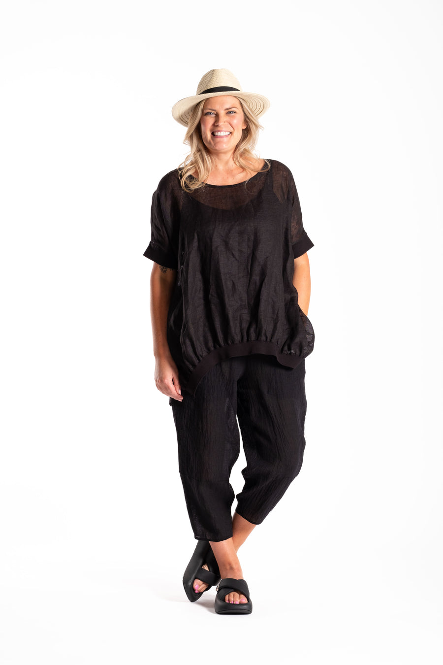 Leese Top | Black Linen | Deeanne Hobbs