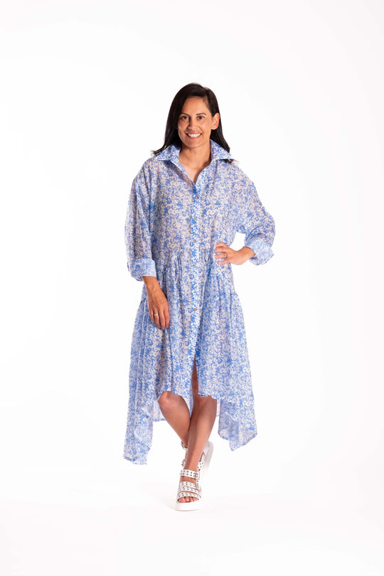 Empire Shirt Dress | French Blue | Jellicoe