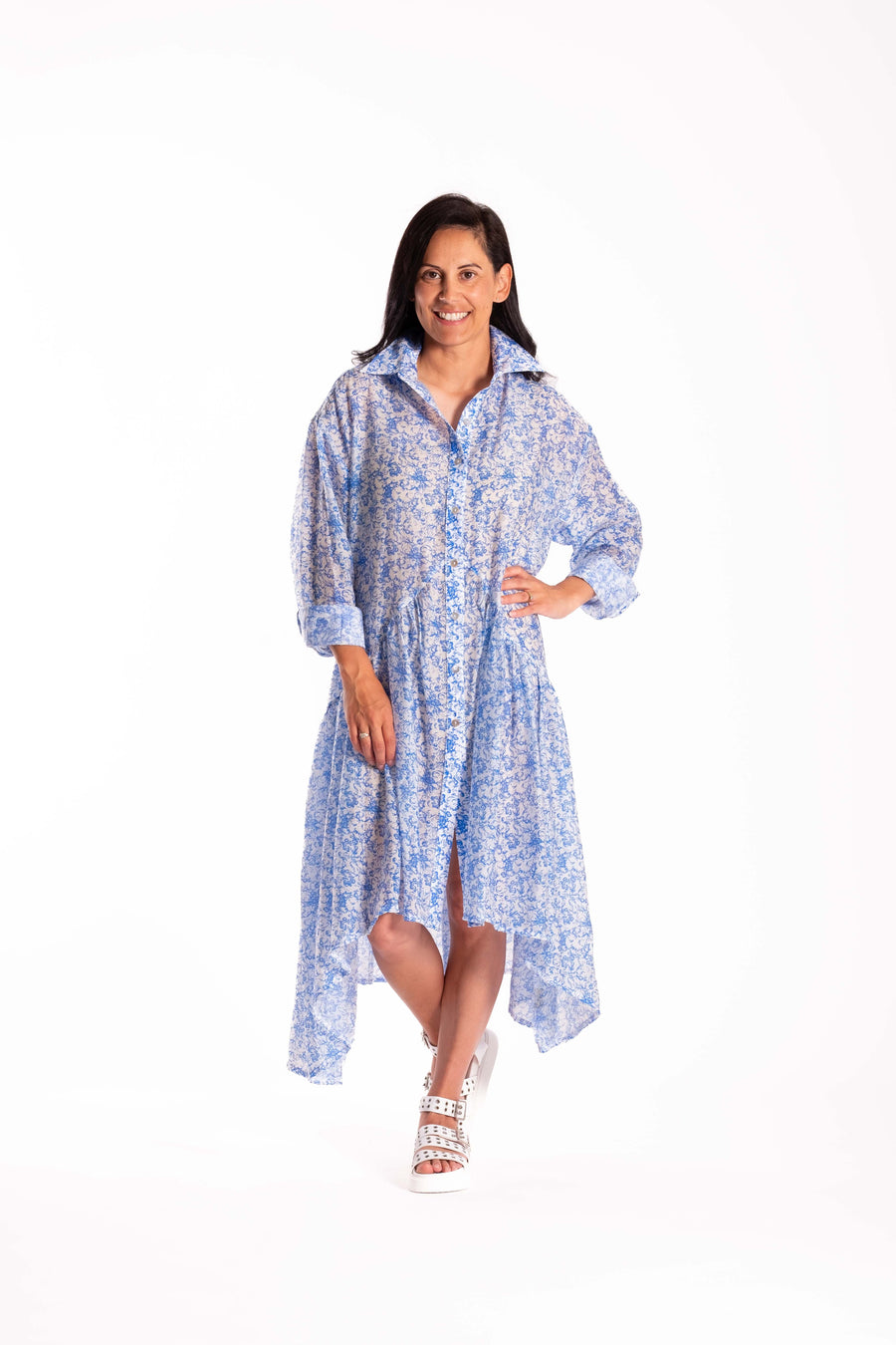 Empire Shirt Dress | French Blue | Jellicoe