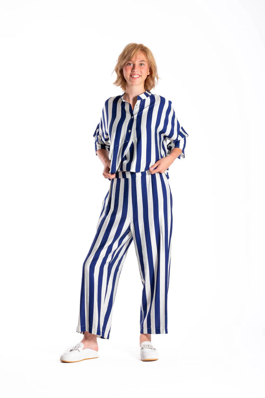 Jellicoe Wide Leg | Blue/White Stripe