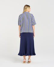 Cecile Boxy Shirt | Blue Stripe | Blackstone