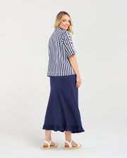 Cecile Boxy Shirt | Blue Stripe | Blackstone
