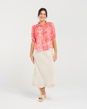 Darrell Gathered Shirt | Pink | Blackstone