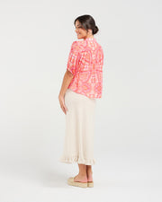 Darrell Gathered Shirt | Pink | Blackstone