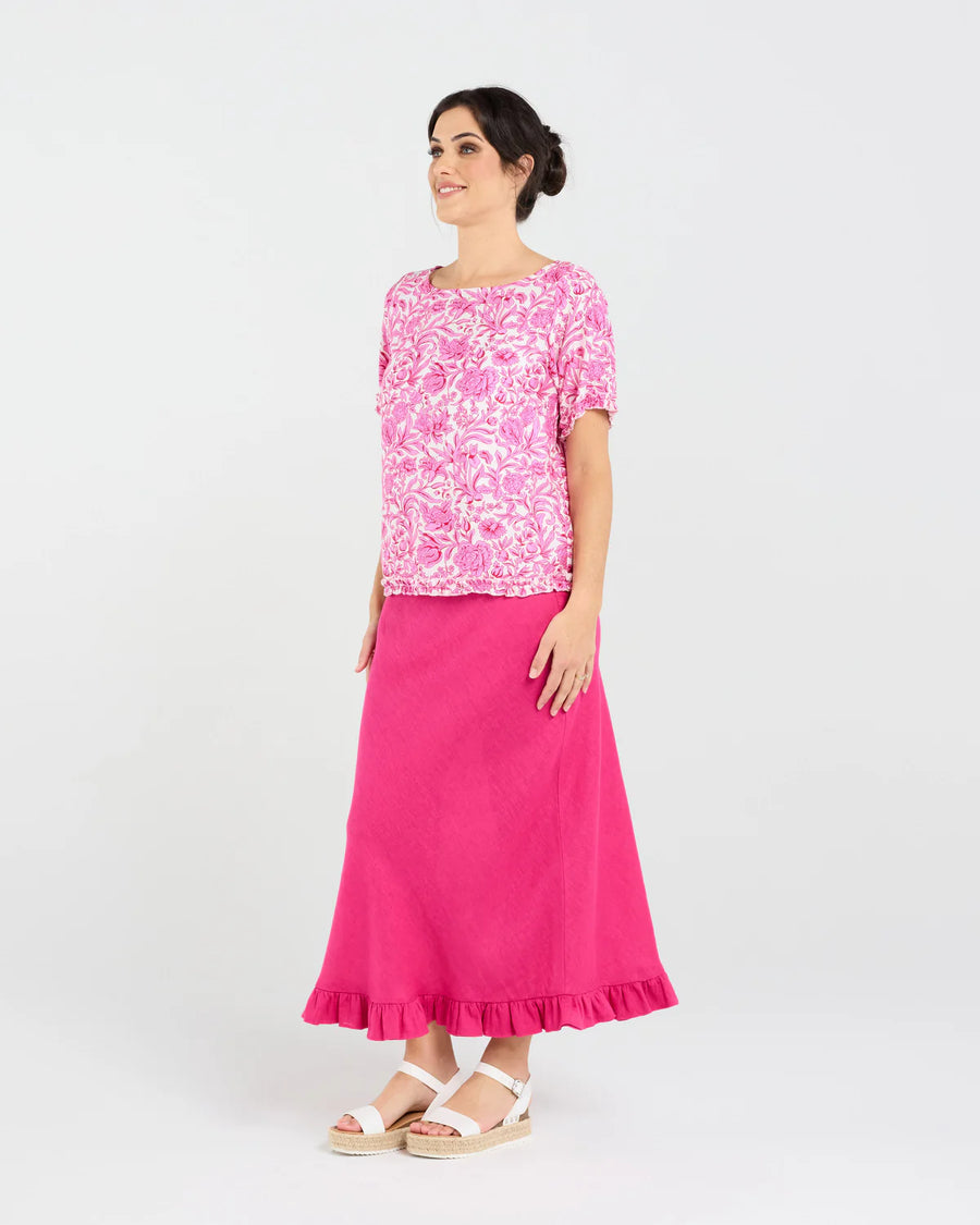 Lydia Frill Top | Rose/Pink | Blackstone