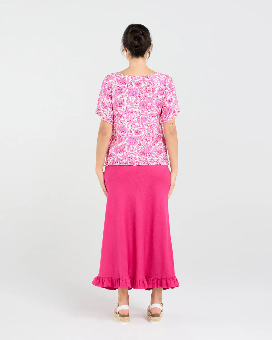 Lydia Frill Top | Rose/Pink | Blackstone