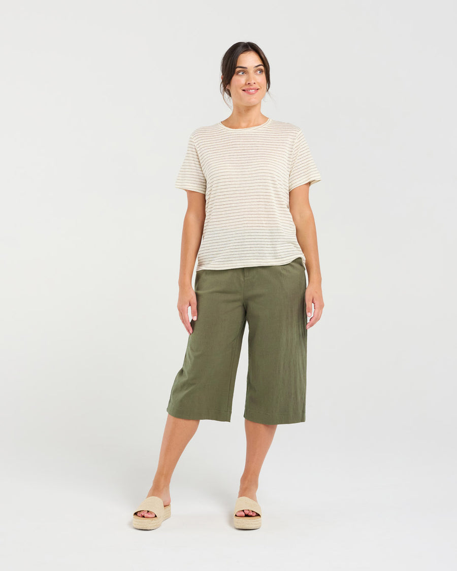Suzette Linen Blend Tee | Blackstone