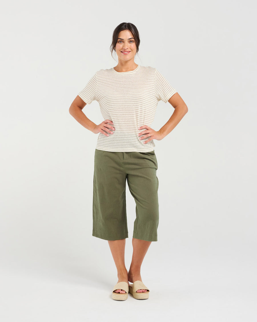 Suzette Linen Blend Tee | Blackstone