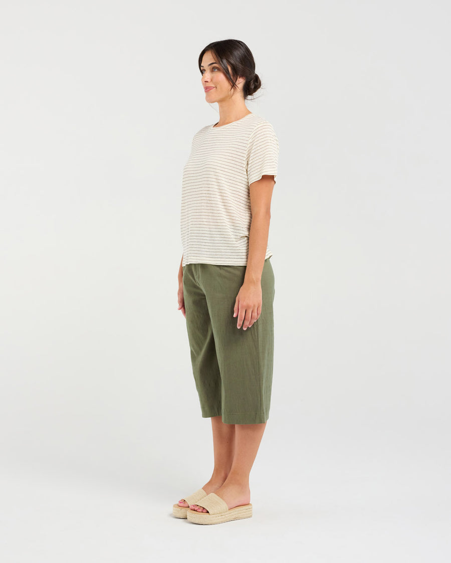 Suzette Linen Blend Tee | Blackstone