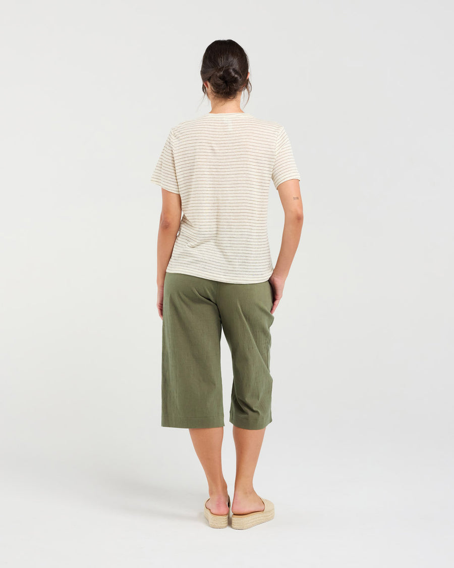 Suzette Linen Blend Tee | Blackstone