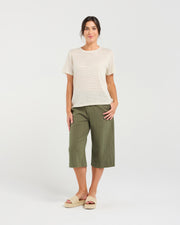 Suzette Linen Blend Tee | Blackstone