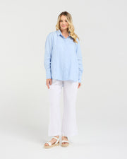 Agatha Linen Shirt | Ice | Blackstone