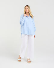 Agatha Linen Shirt | Ice | Blackstone