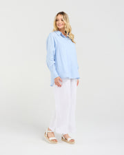 Agatha Linen Shirt | Ice | Blackstone