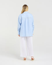 Agatha Linen Shirt | Ice | Blackstone