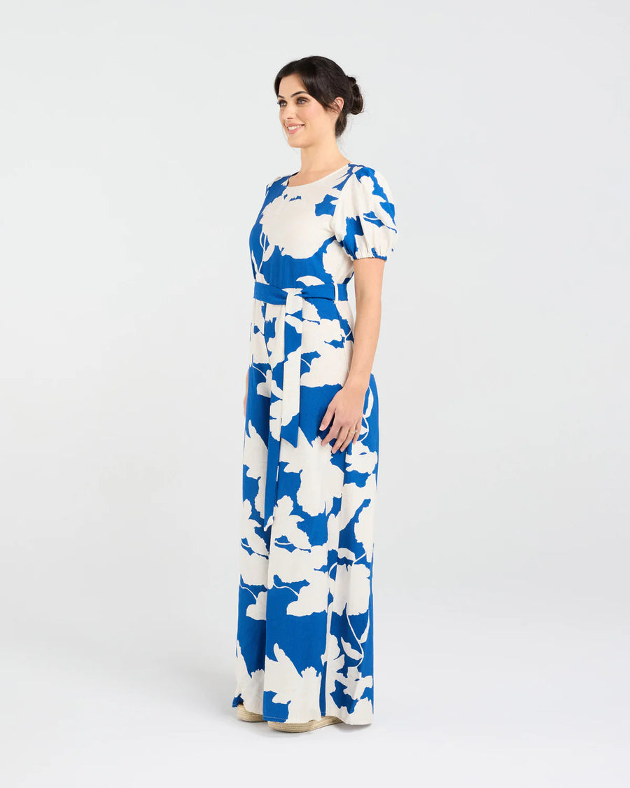 Juliana Tie Waist Jumpsuit | Blue | Blackstone