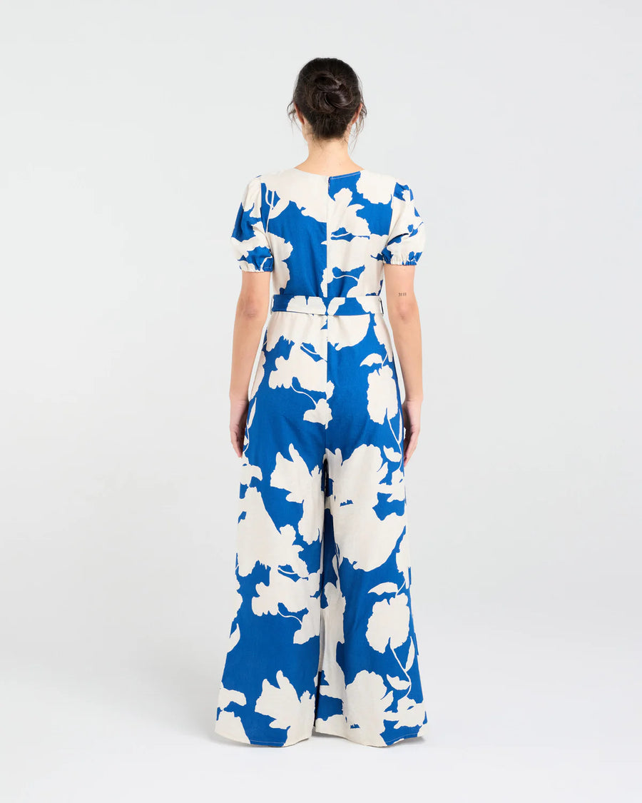 Juliana Tie Waist Jumpsuit | Blue | Blackstone