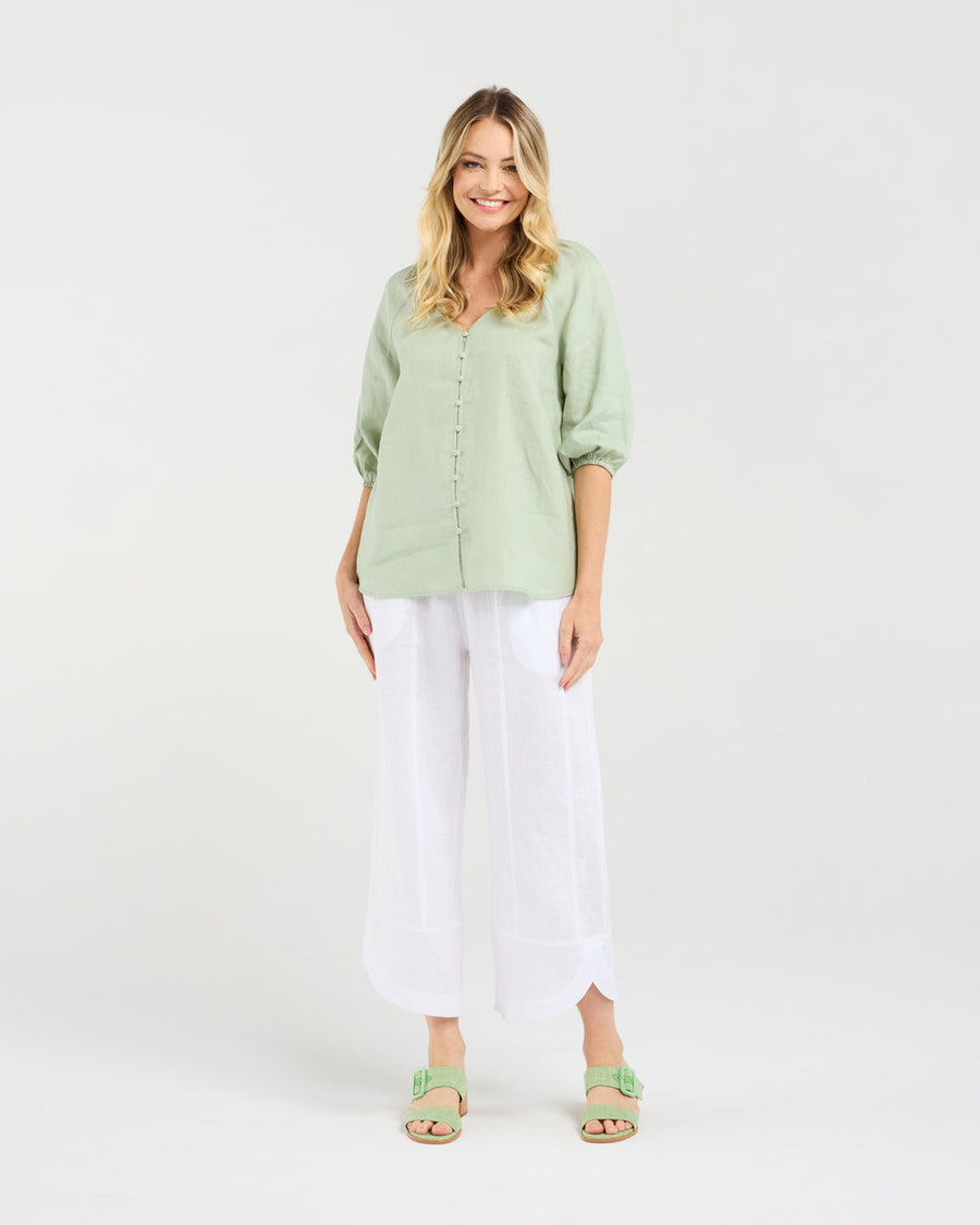 Justine Frill Blouse | Mint | Blackstone