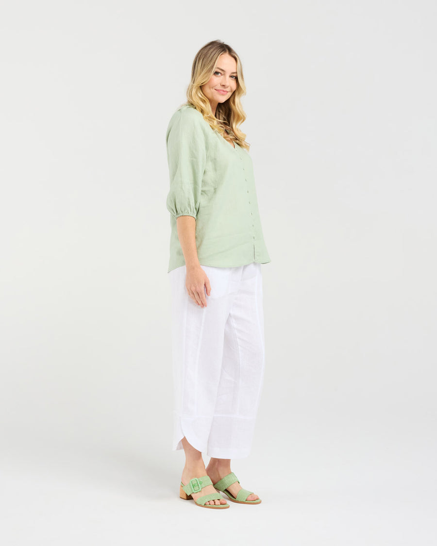 Justine Frill Blouse | Mint | Blackstone