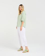 Justine Frill Blouse | Mint | Blackstone