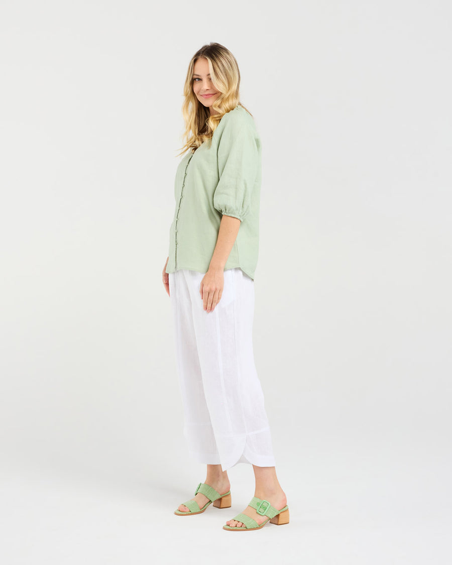 Justine Frill Blouse | Mint | Blackstone