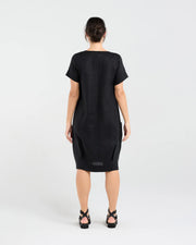 Lilian Linen Dress | Black | Blackstone