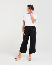 Arabella Petal Hem Pant | Black | Blackstone