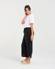 Arabella Petal Hem Pant | Black | Blackstone