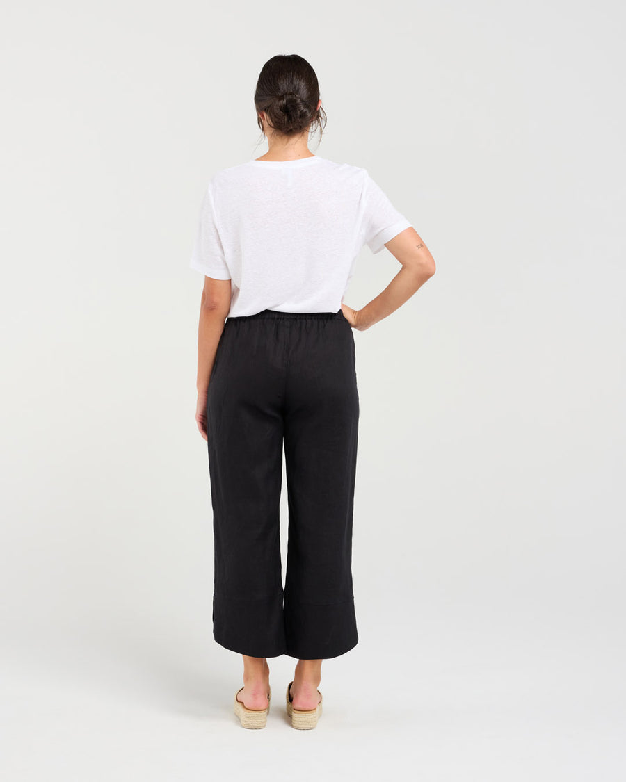 Arabella Petal Hem Pant | Black | Blackstone