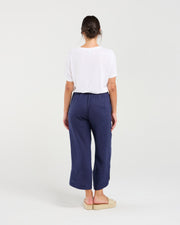Arabella Petal Hem Pant | Navy | Blackstone