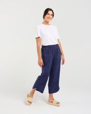 Arabella Petal Hem Pant | Navy | Blackstone