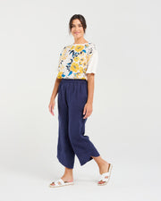 Arabella Petal Hem Pant | Navy | Blackstone