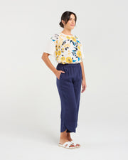 Arabella Petal Hem Pant | Navy | Blackstone