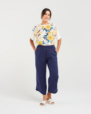 Arabella Petal Hem Pant | Navy | Blackstone