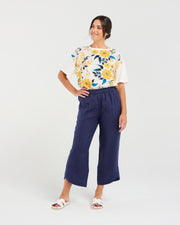 Arabella Petal Hem Pant | Navy | Blackstone
