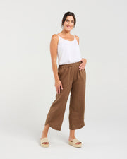Arabella Petal Hem Pant | Pecan | Blackstone