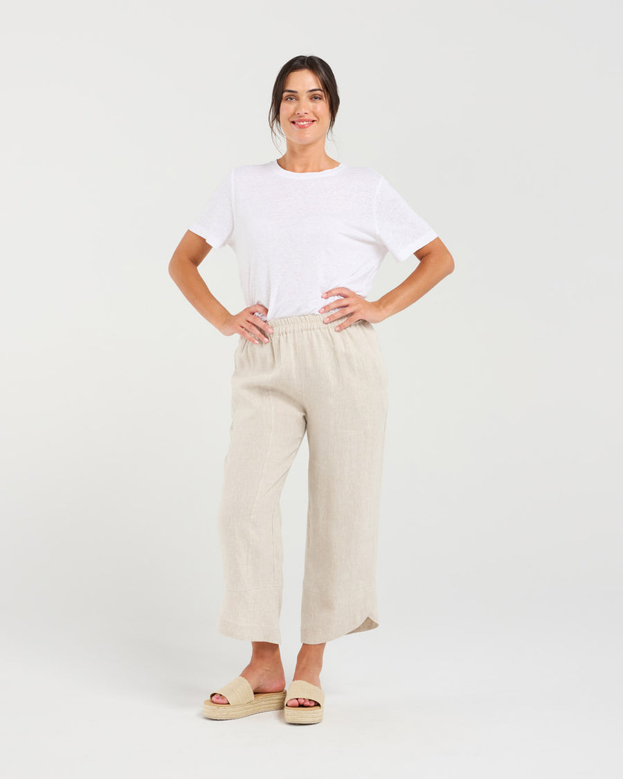 Arabella Petal Hem Pant | Summer Sand | Blackstone