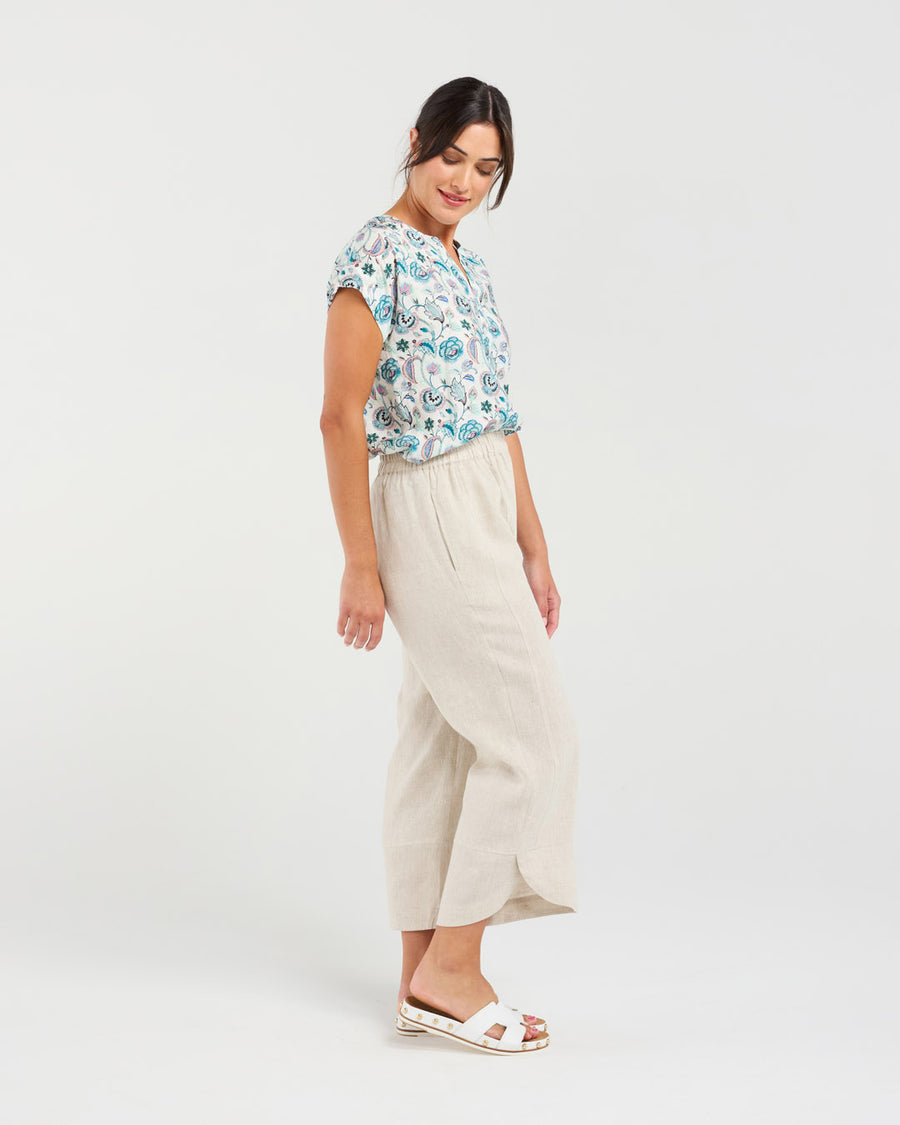 Arabella Petal Hem Pant | Summer Sand | Blackstone