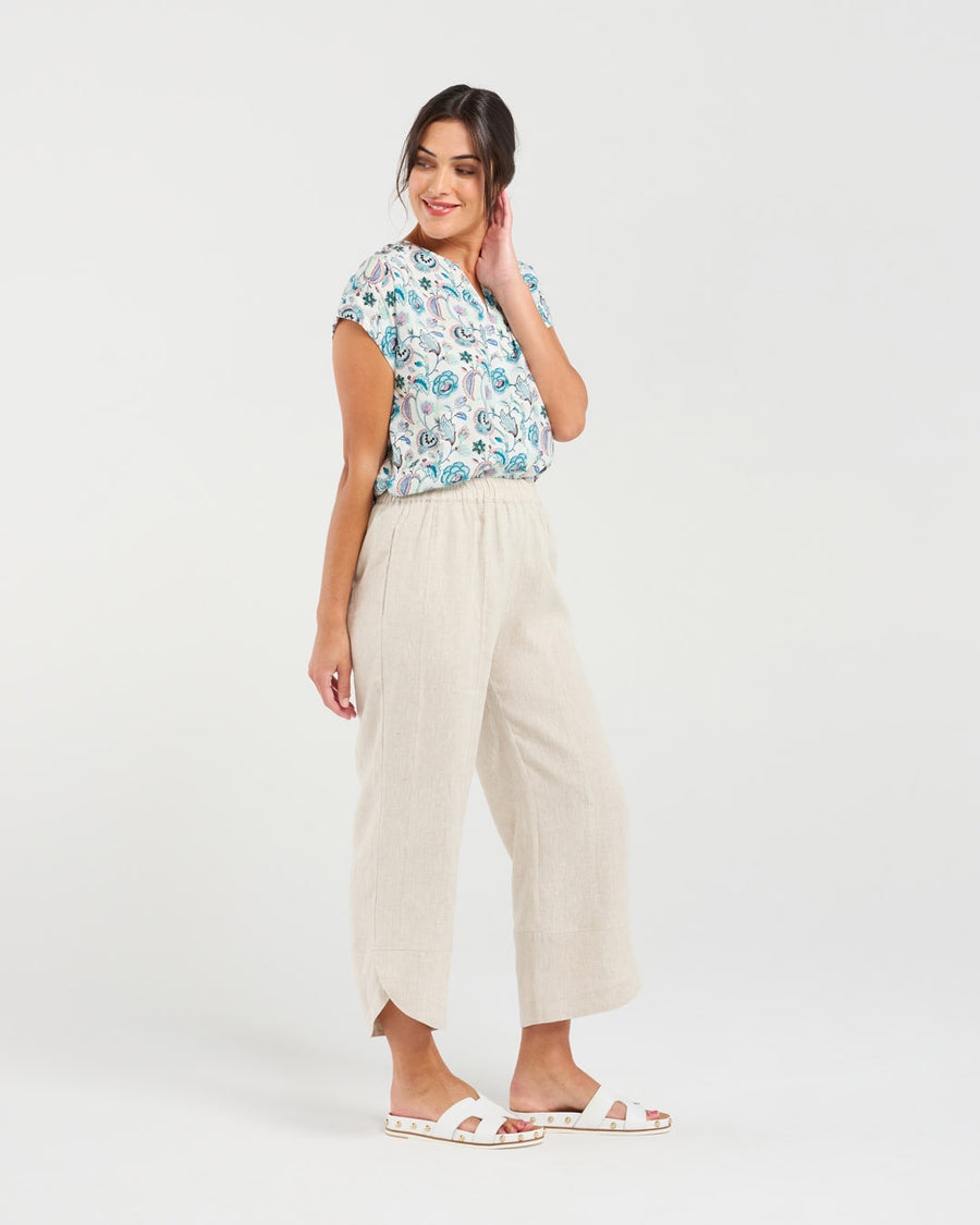 Arabella Petal Hem Pant | Summer Sand | Blackstone
