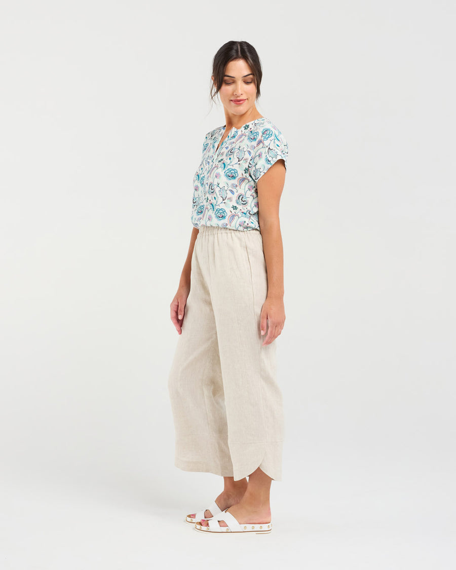 Arabella Petal Hem Pant | Summer Sand | Blackstone
