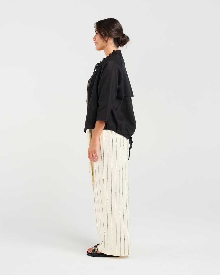 Victoria Gold Zip Jacket | Black | Blackstone