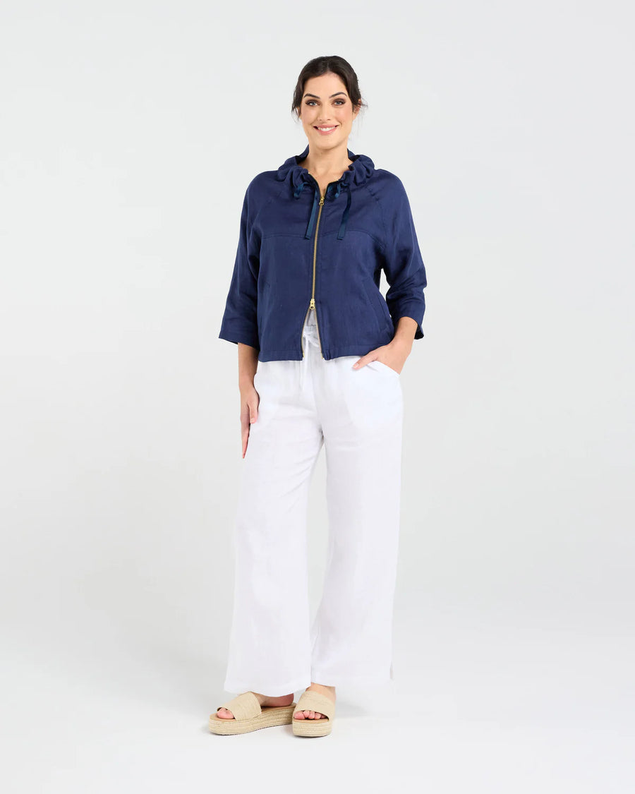 Victoria Gold Zip Jacket | Navy | Blackstone