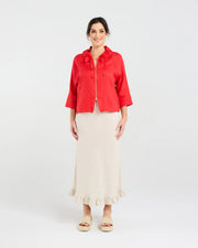 Victoria Gold Zip Jacket | Poppy Red | Blackstone