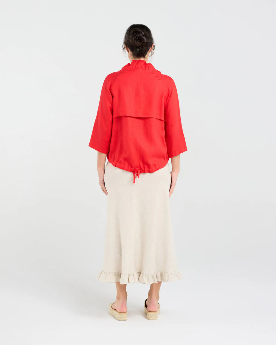 Victoria Gold Zip Jacket | Poppy Red | Blackstone