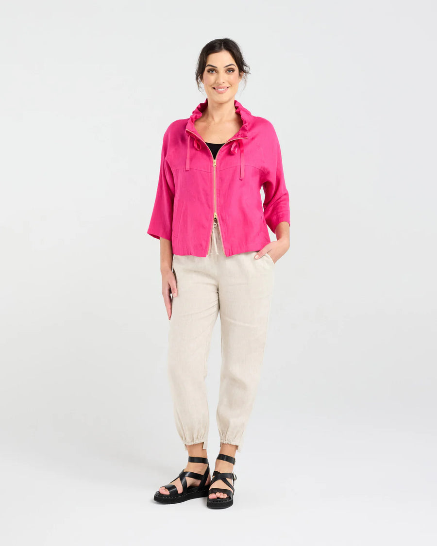 Victoria Gold Zip Jacket | Raspberry | Blackstone
