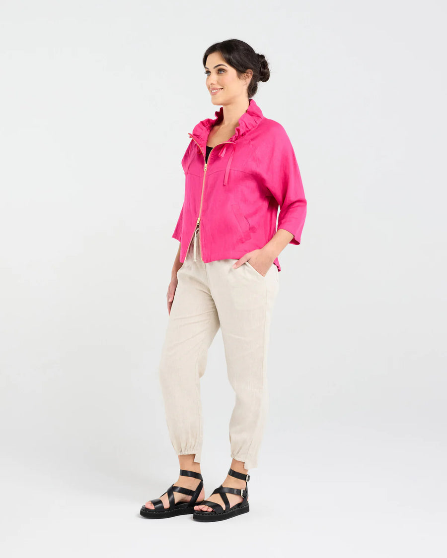 Victoria Gold Zip Jacket | Raspberry | Blackstone