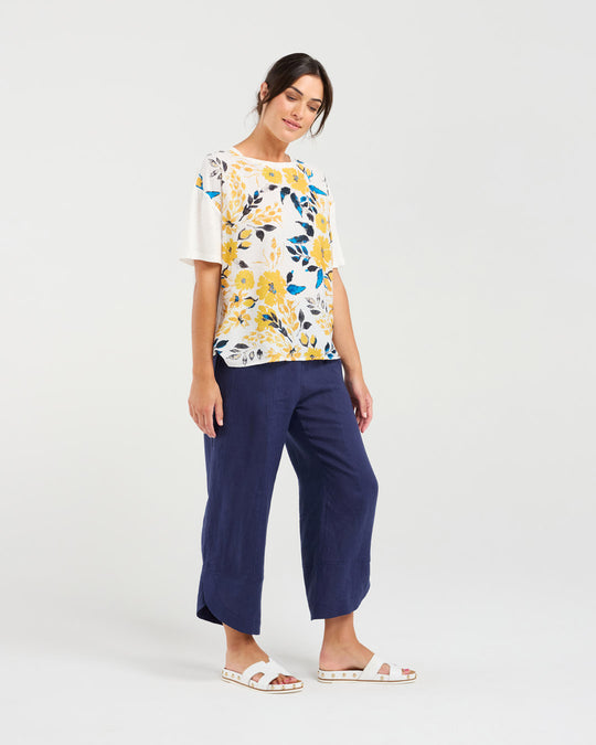 Delphine Print Top | Yellow | Blackstone