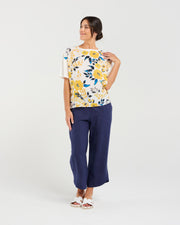 Delphine Print Top | Yellow | Blackstone